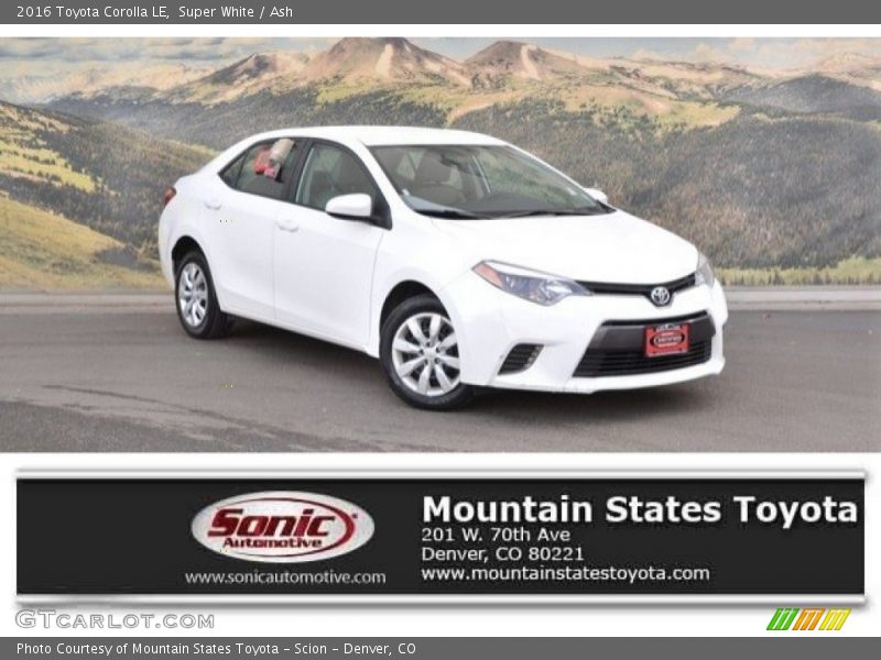 Super White / Ash 2016 Toyota Corolla LE