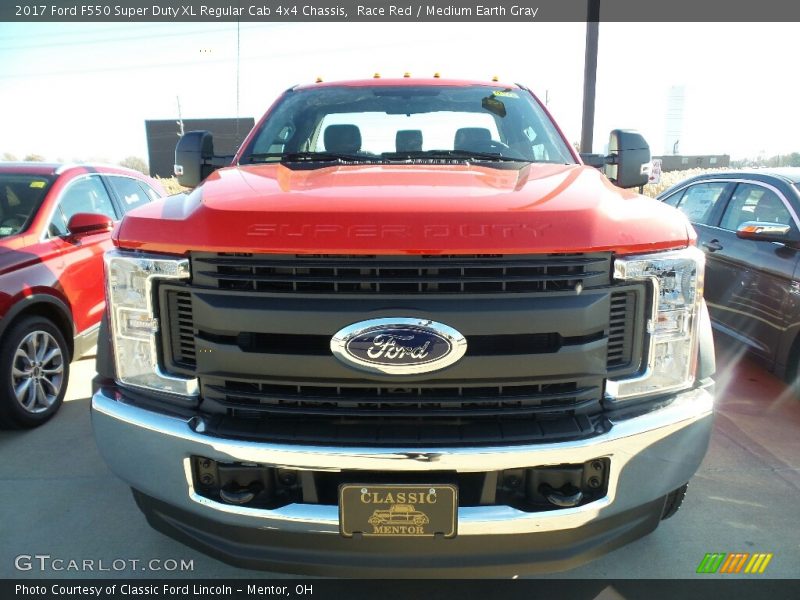 Race Red / Medium Earth Gray 2017 Ford F550 Super Duty XL Regular Cab 4x4 Chassis