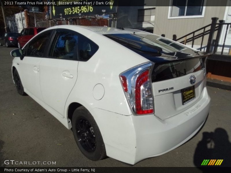 Blizzard White Pearl / Dark Gray 2013 Toyota Prius Five Hybrid