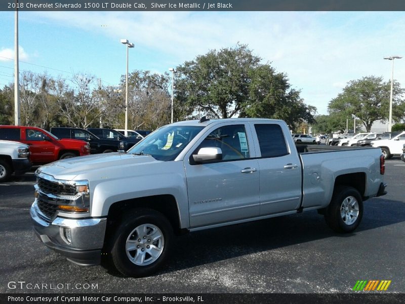 Silver Ice Metallic / Jet Black 2018 Chevrolet Silverado 1500 LT Double Cab