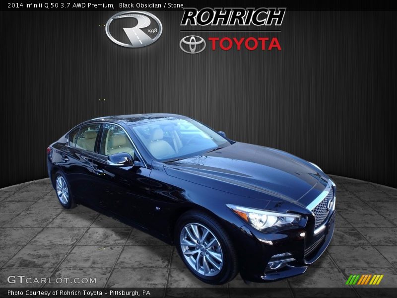 Black Obsidian / Stone 2014 Infiniti Q 50 3.7 AWD Premium