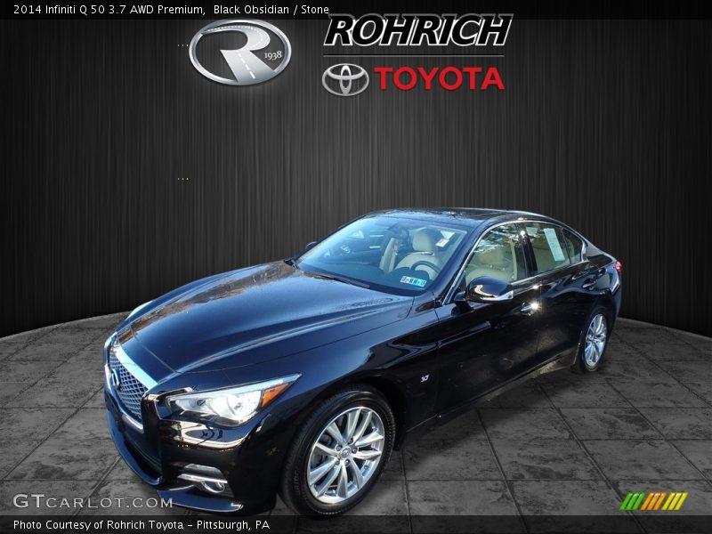 Black Obsidian / Stone 2014 Infiniti Q 50 3.7 AWD Premium
