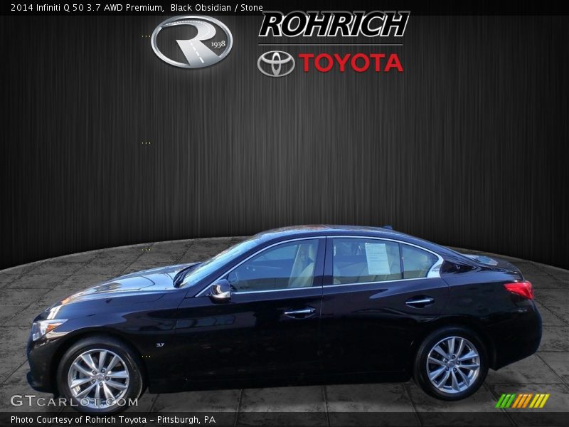 Black Obsidian / Stone 2014 Infiniti Q 50 3.7 AWD Premium
