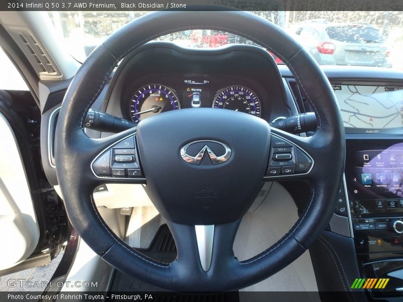 Black Obsidian / Stone 2014 Infiniti Q 50 3.7 AWD Premium