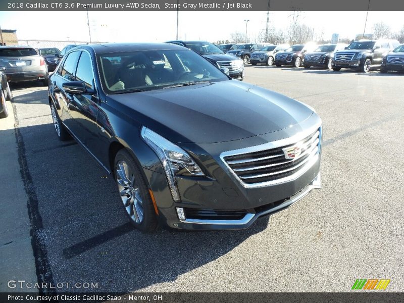 Stone Gray Metallic / Jet Black 2018 Cadillac CT6 3.6 Premium Luxury AWD Sedan