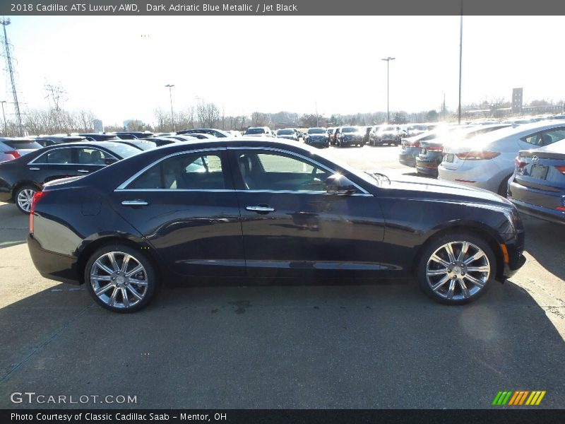 Dark Adriatic Blue Metallic / Jet Black 2018 Cadillac ATS Luxury AWD