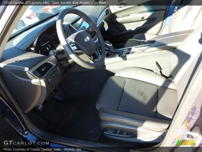 Dark Adriatic Blue Metallic / Jet Black 2018 Cadillac ATS Luxury AWD