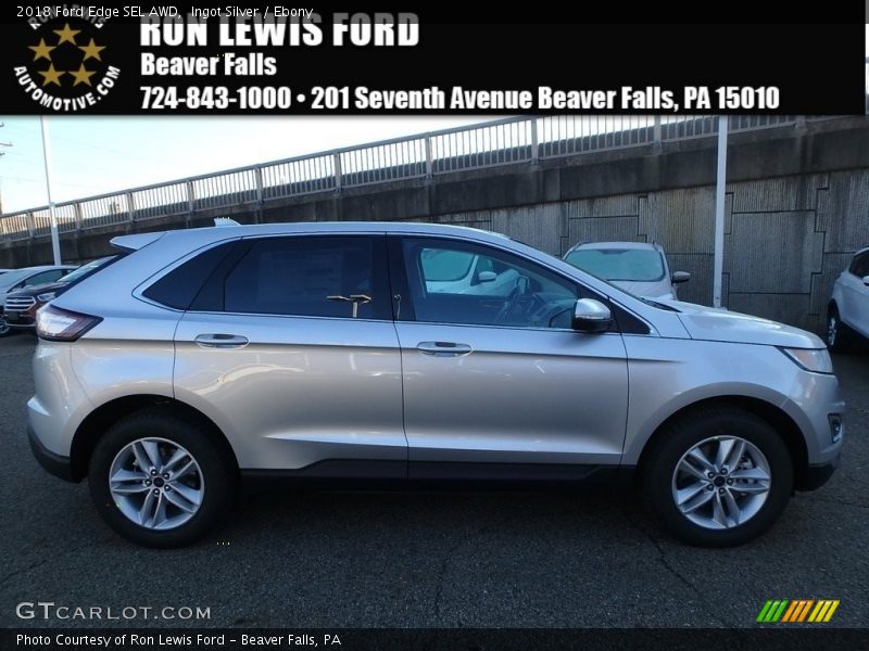 Ingot Silver / Ebony 2018 Ford Edge SEL AWD