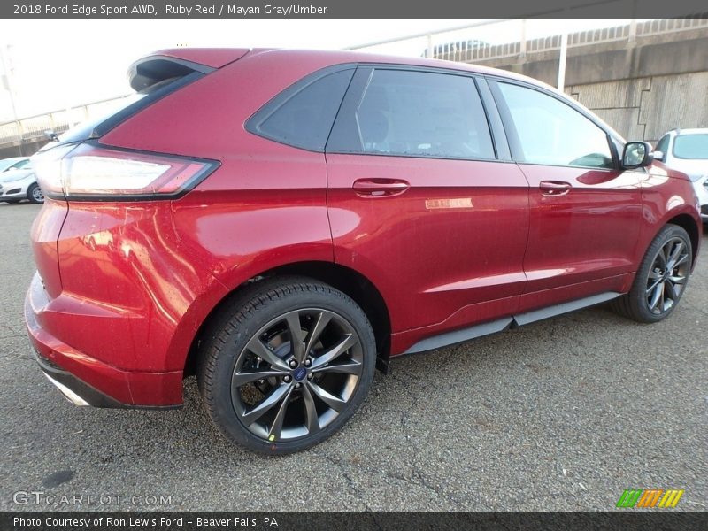Ruby Red / Mayan Gray/Umber 2018 Ford Edge Sport AWD