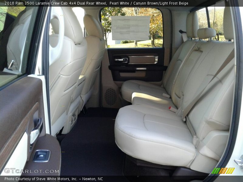 Pearl White / Canyon Brown/Light Frost Beige 2018 Ram 3500 Laramie Crew Cab 4x4 Dual Rear Wheel