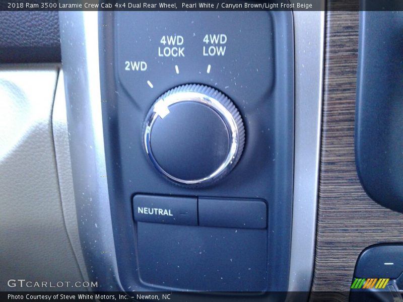 Pearl White / Canyon Brown/Light Frost Beige 2018 Ram 3500 Laramie Crew Cab 4x4 Dual Rear Wheel