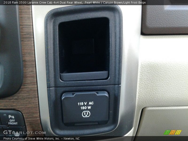 Pearl White / Canyon Brown/Light Frost Beige 2018 Ram 3500 Laramie Crew Cab 4x4 Dual Rear Wheel