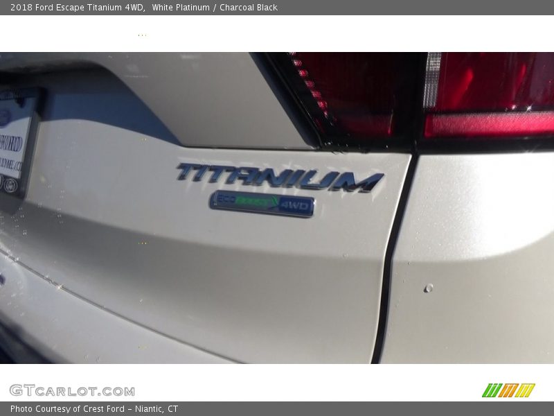 White Platinum / Charcoal Black 2018 Ford Escape Titanium 4WD