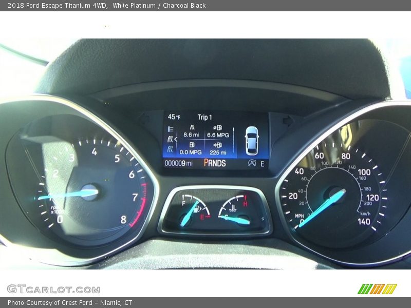 White Platinum / Charcoal Black 2018 Ford Escape Titanium 4WD