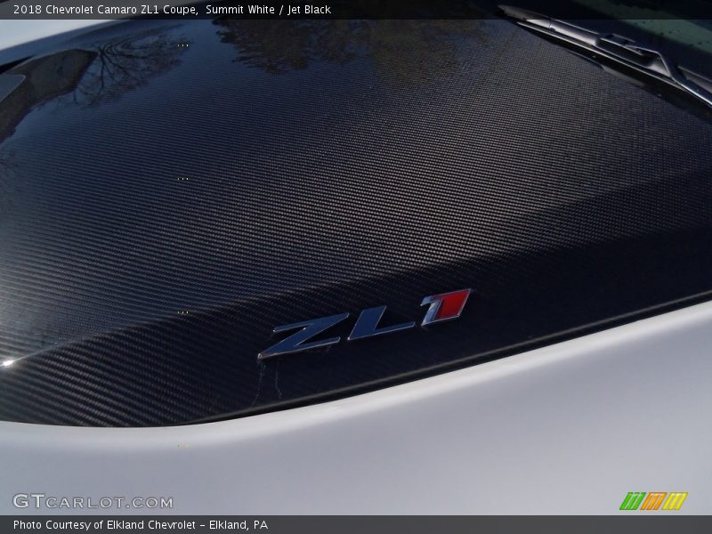 Summit White / Jet Black 2018 Chevrolet Camaro ZL1 Coupe