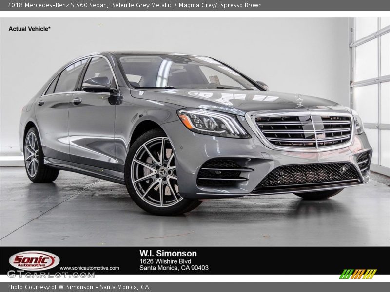Selenite Grey Metallic / Magma Grey/Espresso Brown 2018 Mercedes-Benz S 560 Sedan