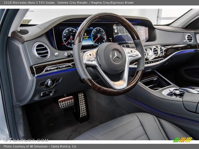 Selenite Grey Metallic / Magma Grey/Espresso Brown 2018 Mercedes-Benz S 560 Sedan