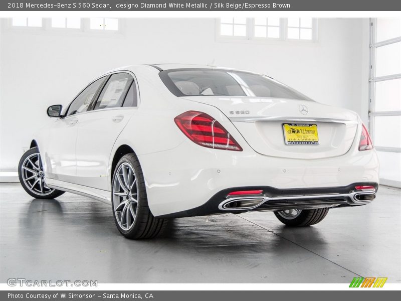 designo Diamond White Metallic / Silk Beige/Espresso Brown 2018 Mercedes-Benz S 560 Sedan