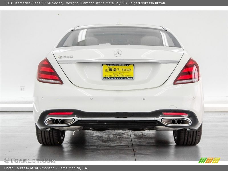 designo Diamond White Metallic / Silk Beige/Espresso Brown 2018 Mercedes-Benz S 560 Sedan