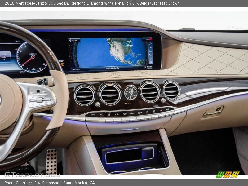 designo Diamond White Metallic / Silk Beige/Espresso Brown 2018 Mercedes-Benz S 560 Sedan
