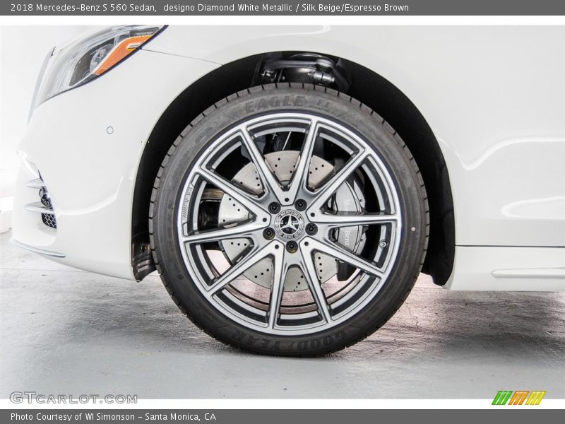 designo Diamond White Metallic / Silk Beige/Espresso Brown 2018 Mercedes-Benz S 560 Sedan