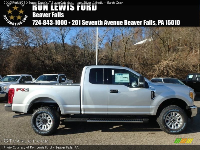 Ingot Silver / Medium Earth Gray 2017 Ford F250 Super Duty XLT SuperCab 4x4