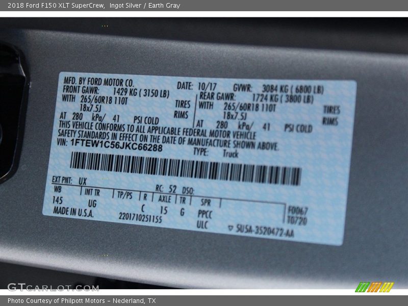 Ingot Silver / Earth Gray 2018 Ford F150 XLT SuperCrew