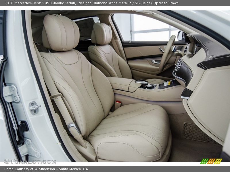 designo Diamond White Metallic / Silk Beige/Espresso Brown 2018 Mercedes-Benz S 450 4Matic Sedan