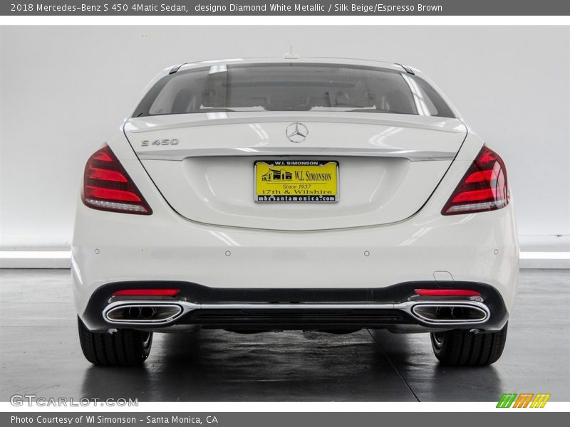 designo Diamond White Metallic / Silk Beige/Espresso Brown 2018 Mercedes-Benz S 450 4Matic Sedan
