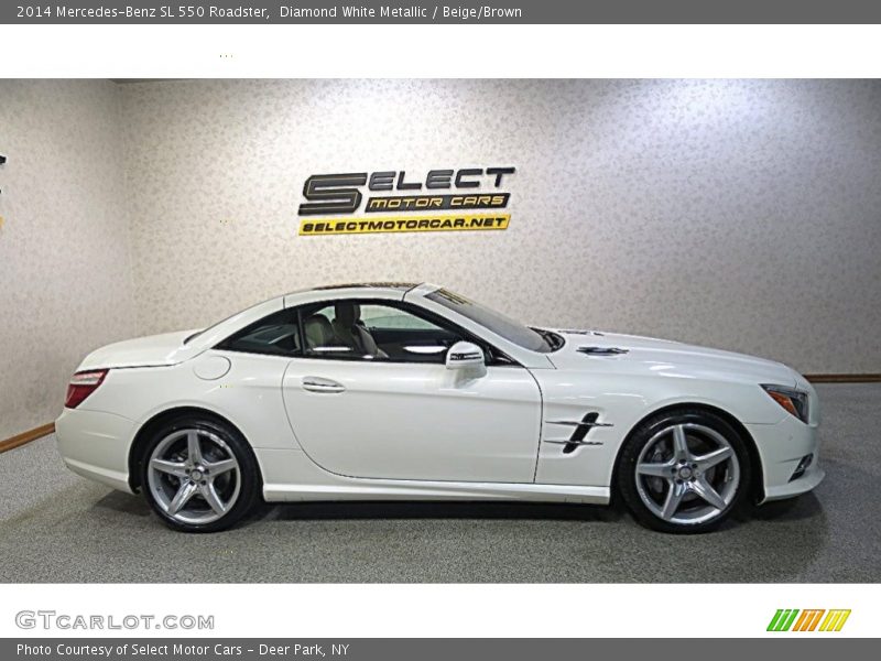 Diamond White Metallic / Beige/Brown 2014 Mercedes-Benz SL 550 Roadster