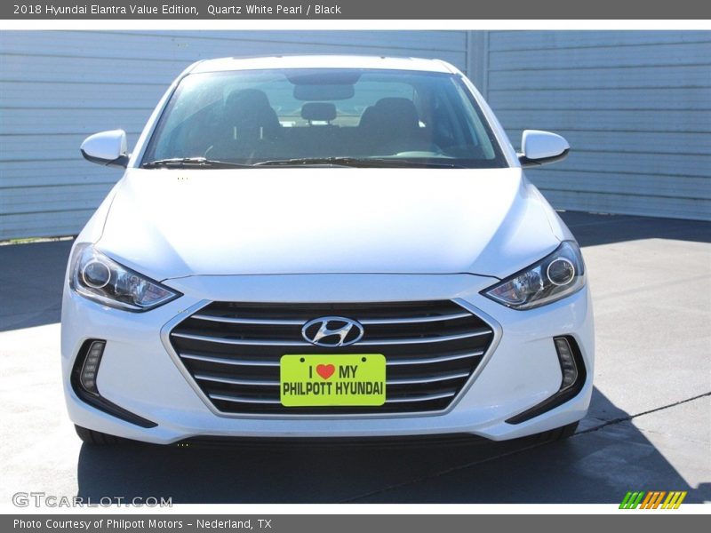 Quartz White Pearl / Black 2018 Hyundai Elantra Value Edition