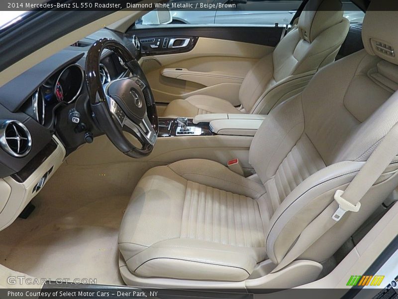 Diamond White Metallic / Beige/Brown 2014 Mercedes-Benz SL 550 Roadster