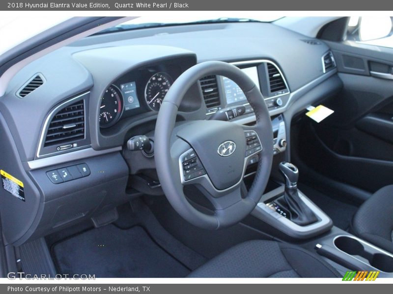 Quartz White Pearl / Black 2018 Hyundai Elantra Value Edition
