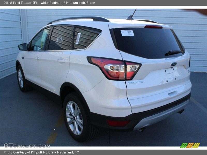 White Platinum / Medium Light Stone 2018 Ford Escape SEL
