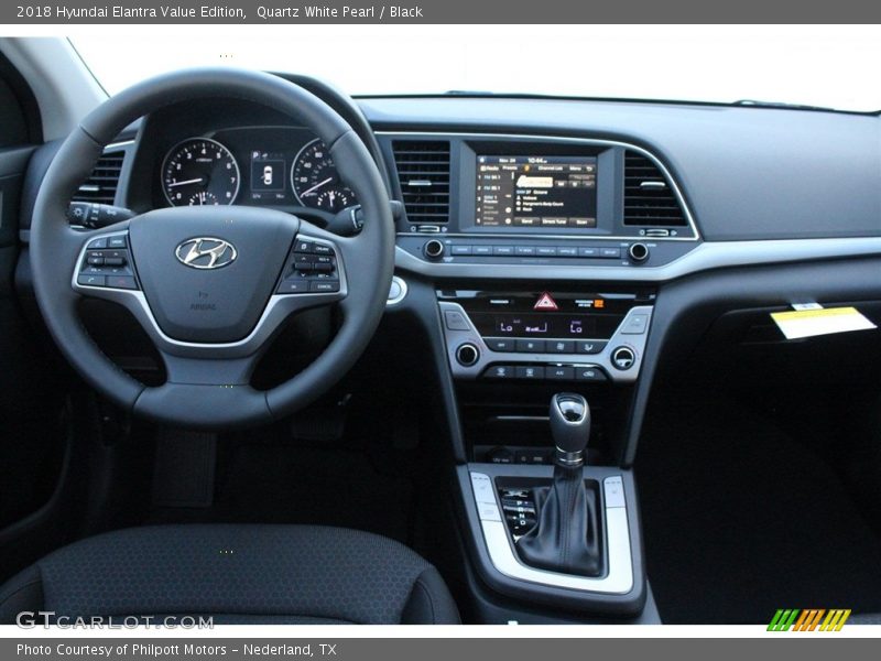 Quartz White Pearl / Black 2018 Hyundai Elantra Value Edition
