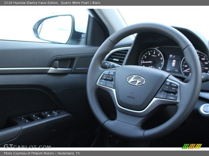 Quartz White Pearl / Black 2018 Hyundai Elantra Value Edition