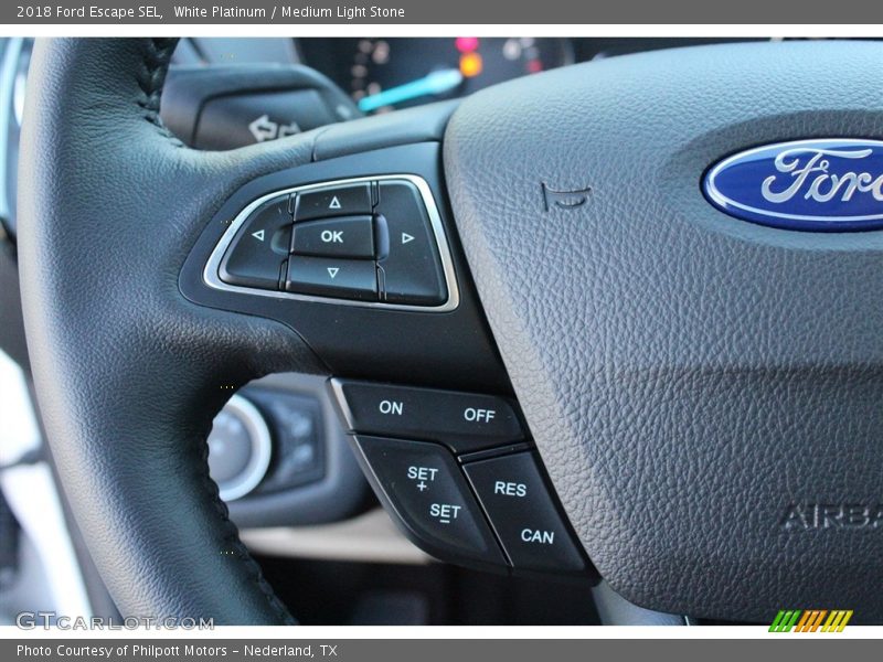 White Platinum / Medium Light Stone 2018 Ford Escape SEL