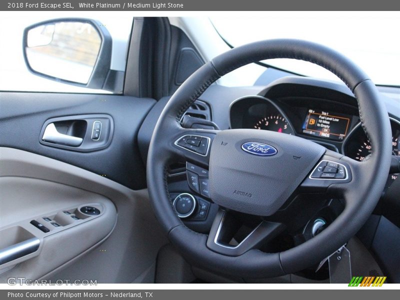 White Platinum / Medium Light Stone 2018 Ford Escape SEL