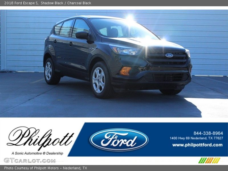 Shadow Black / Charcoal Black 2018 Ford Escape S