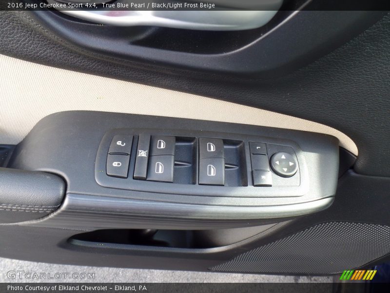 True Blue Pearl / Black/Light Frost Beige 2016 Jeep Cherokee Sport 4x4
