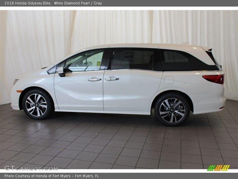 White Diamond Pearl / Gray 2018 Honda Odyssey Elite