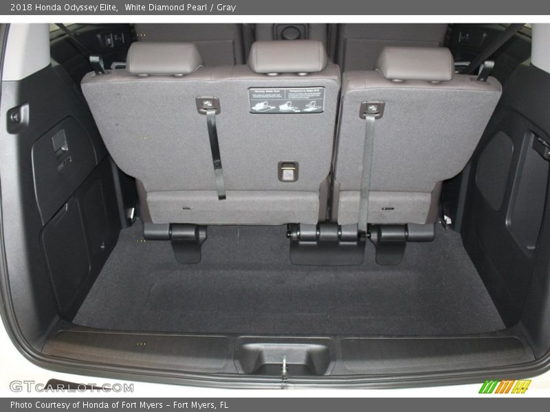 White Diamond Pearl / Gray 2018 Honda Odyssey Elite