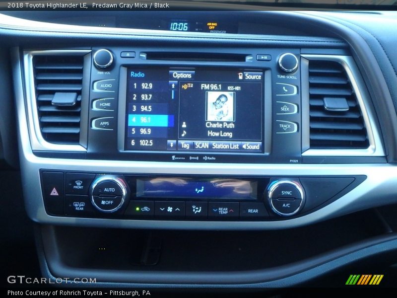 Predawn Gray Mica / Black 2018 Toyota Highlander LE