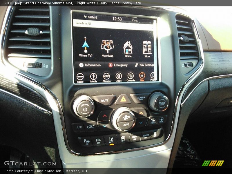Bright White / Dark Sienna Brown/Black 2018 Jeep Grand Cherokee Summit 4x4