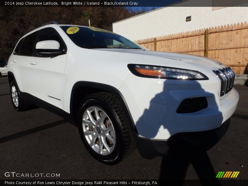 Bright White / Iceland - Black/Iceland Gray 2014 Jeep Cherokee Latitude