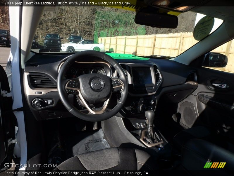 Bright White / Iceland - Black/Iceland Gray 2014 Jeep Cherokee Latitude