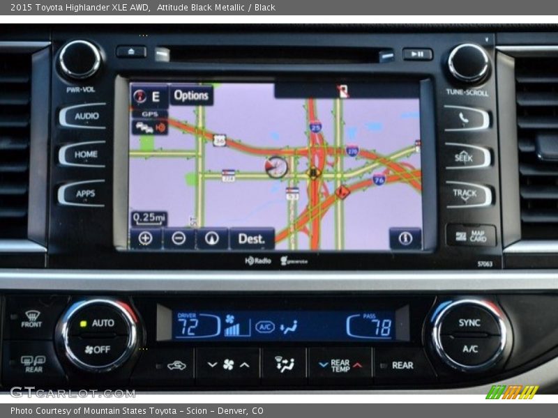 Attitude Black Metallic / Black 2015 Toyota Highlander XLE AWD