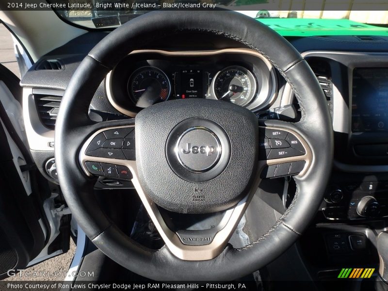 Bright White / Iceland - Black/Iceland Gray 2014 Jeep Cherokee Latitude