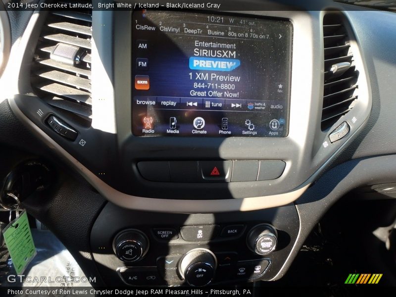 Bright White / Iceland - Black/Iceland Gray 2014 Jeep Cherokee Latitude