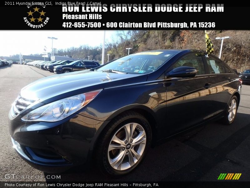 Indigo Blue Pearl / Camel 2011 Hyundai Sonata GLS